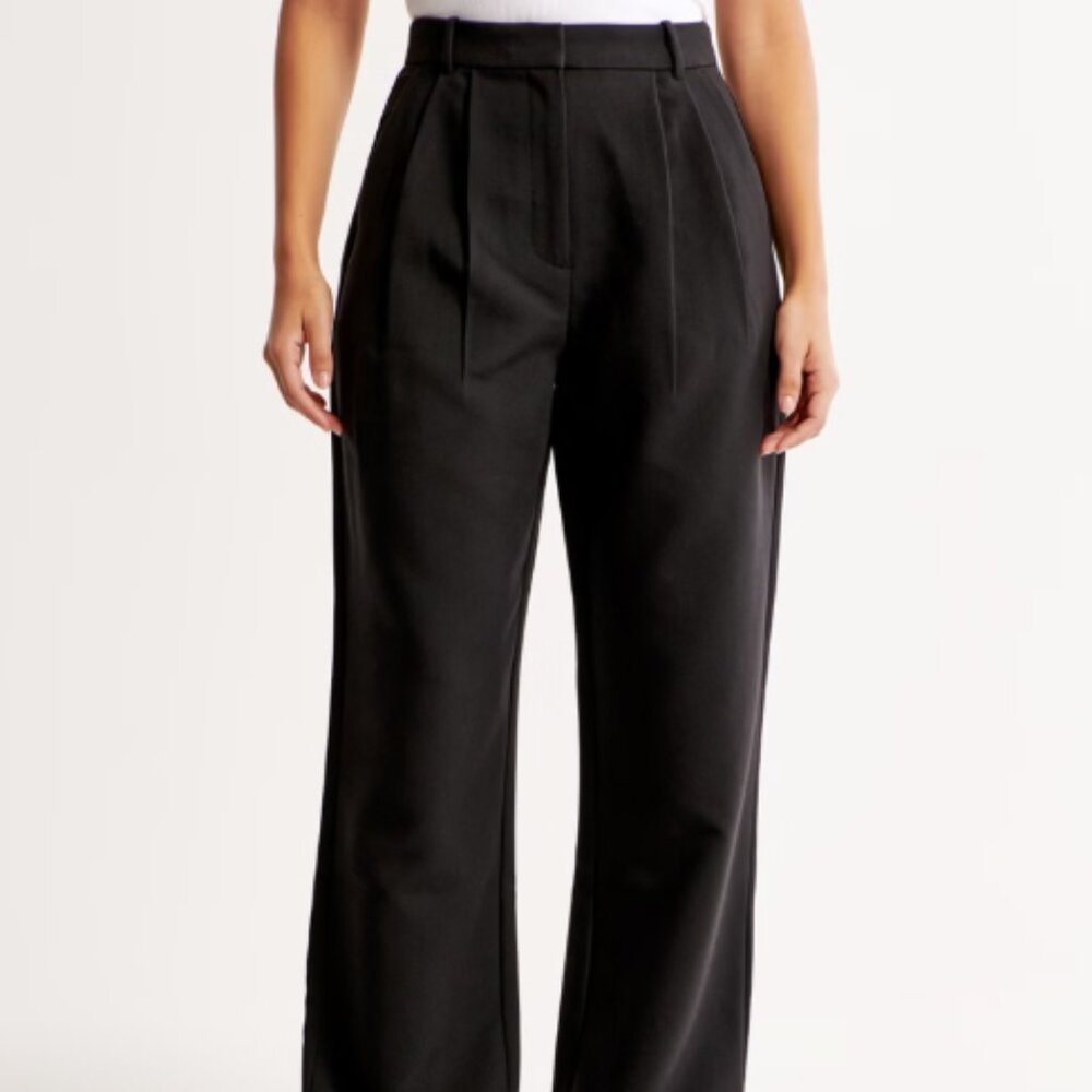 Abercrombie Curve Love A&F Sloane Tailored Wide Leg Pant